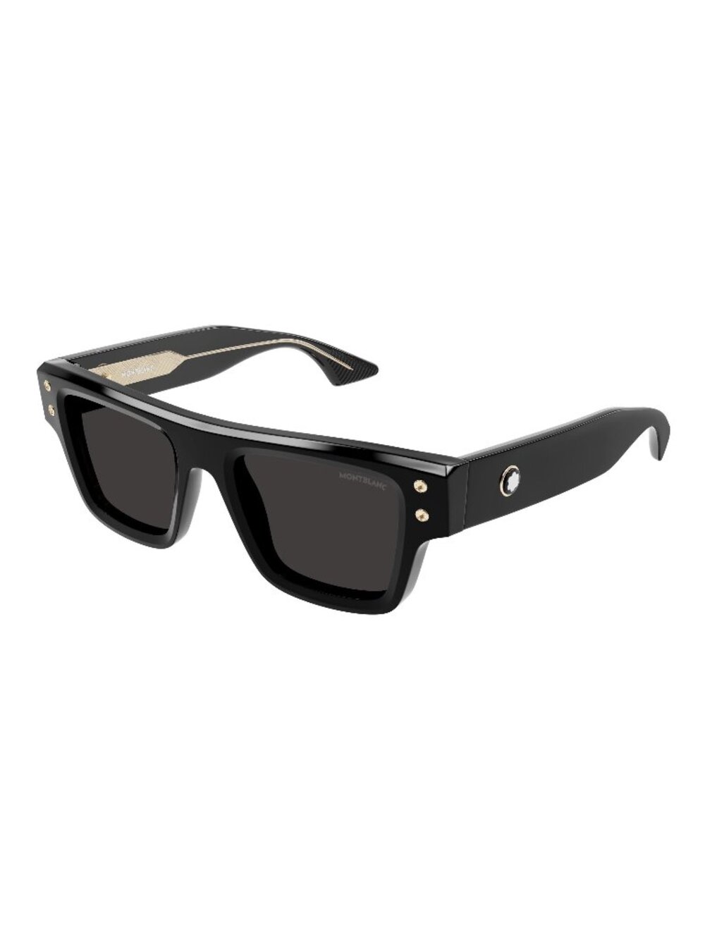 New Montblanc Men's Sunglasses Black Square Grey Lens Acetate Frame MB0253S 001
